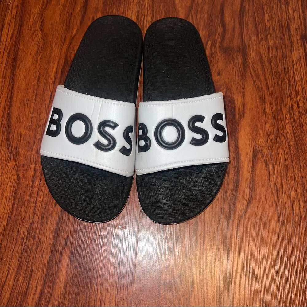 Hugo Boss Black and White Slip-On Loafers